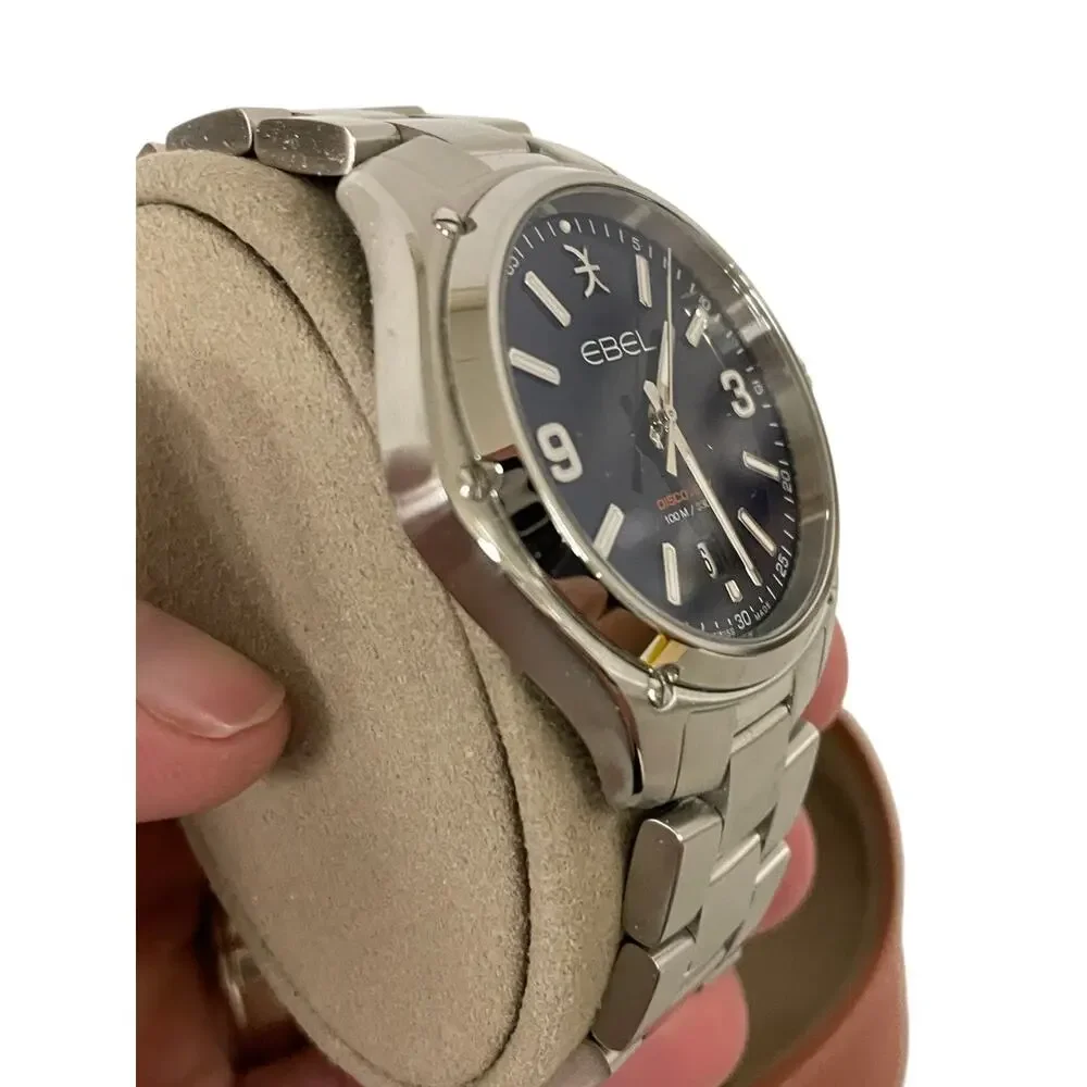 Ebel Discovery Men Swiss Quartz Watch 41mm Blue Dial Stainless Steel 1216400 NIB